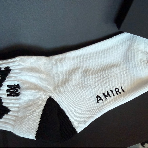 AMIRI White and Black Graphic Socks - Picture 2 of 3